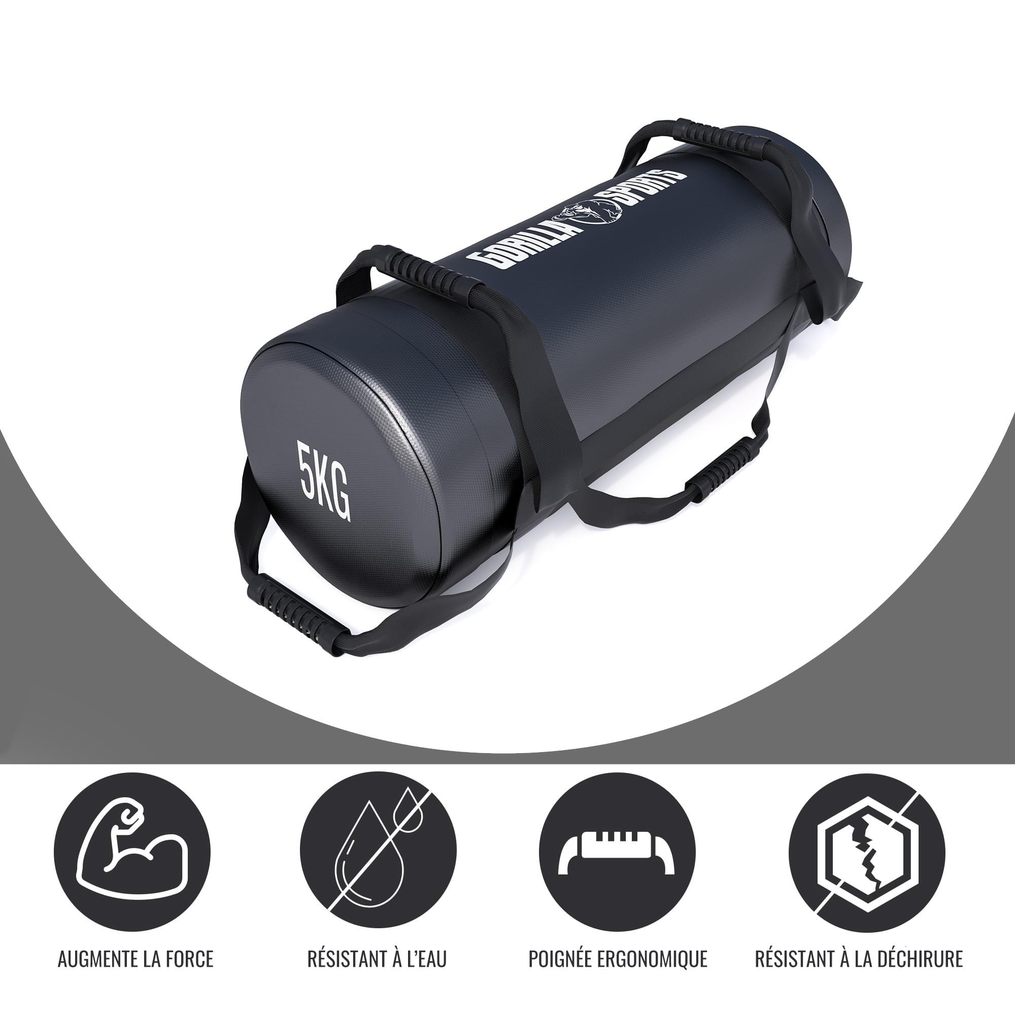 Fitness bag noir/rouge - Sac lesté de 5 KG 3/7