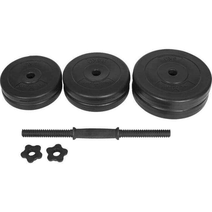 Set manubri GYRONETICS 20 kg, barra 25 mm, rivestimento in plastica 3/7