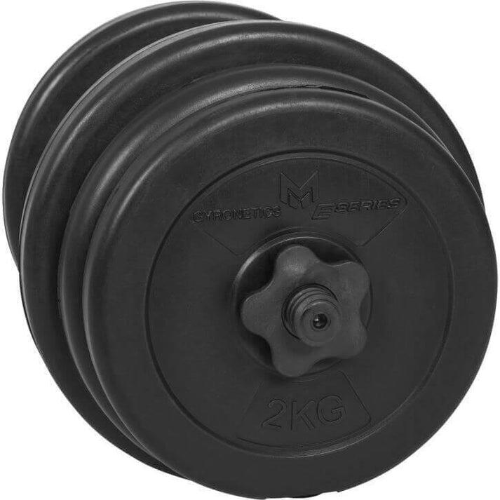 Set manubri GYRONETICS 20 kg, barra 25 mm, rivestimento in plastica 4/7