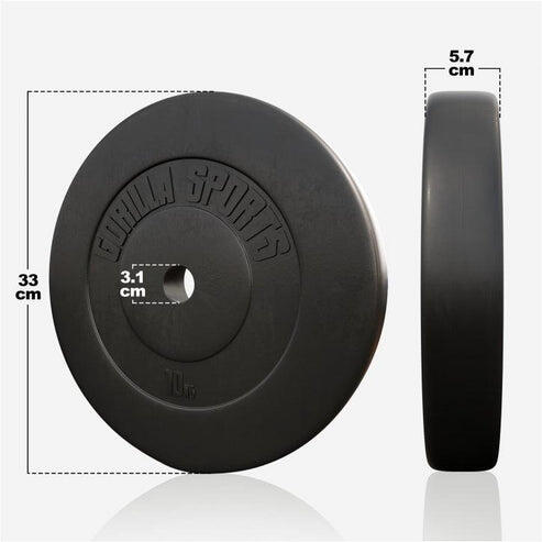Gorilla Sports Činkový kotouč z plastu, výplň cement, 10 kg