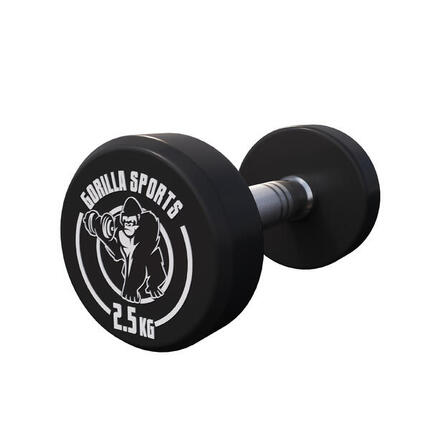 Hantla stała 2,5 kg żeliwna gumowana profesjonalna Gorilla Sports