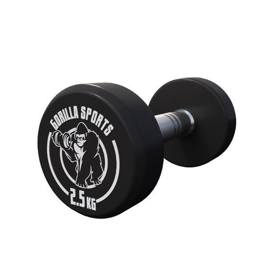 Hantla stała 2,5 kg żeliwna gumowana profesjonalna Gorilla Sports