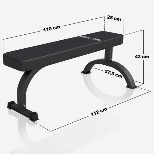 BANC DE MUSCULATION PLAT AVEC LOGO | COULEUR NOIR 2/7