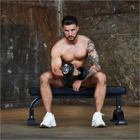 BANC DE MUSCULATION PLAT AVEC LOGO | COULEUR NOIR 4/7