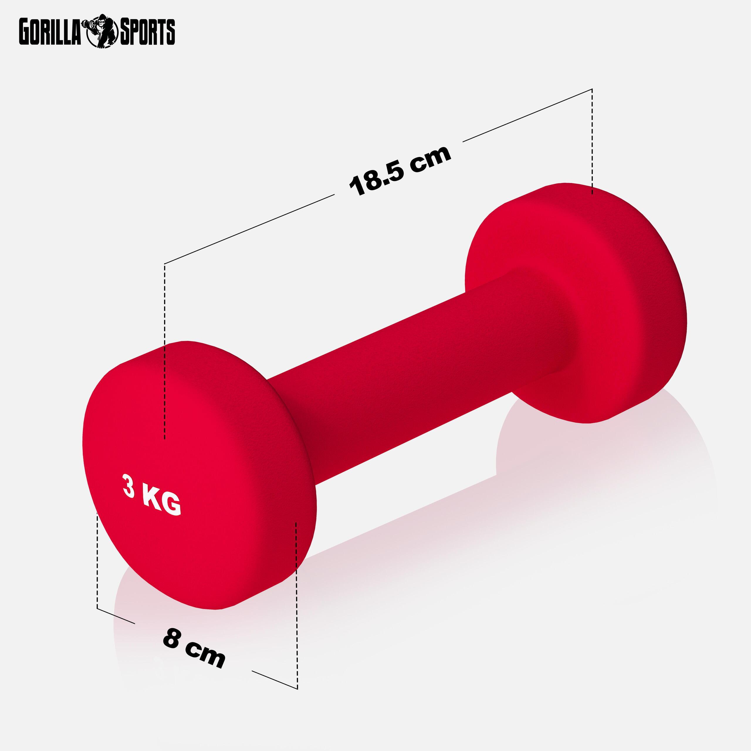 Haltères en néoprène |Au choix de 1KG- 10KG  | 2 x 3 KG 2/7