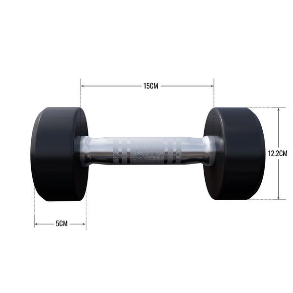 HALTÈRE MONOBLOC ROND | MUSCULATION | AU CHOIX DE 2,5KG À 40 KG 2/7