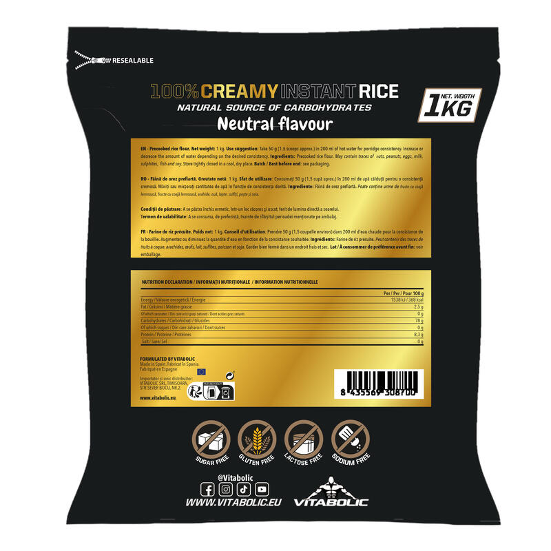 Faina de orez Creamy Instant Rice Fara Aroma 1Kg