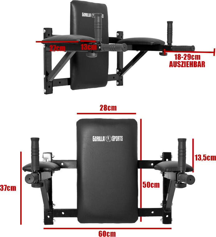 Silla Romana Adominales Pared Gorilla Sports Negro 2/7