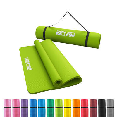 Yogamat deluxe - groen - 190 x 100 x 1,5 cm - yoga mat