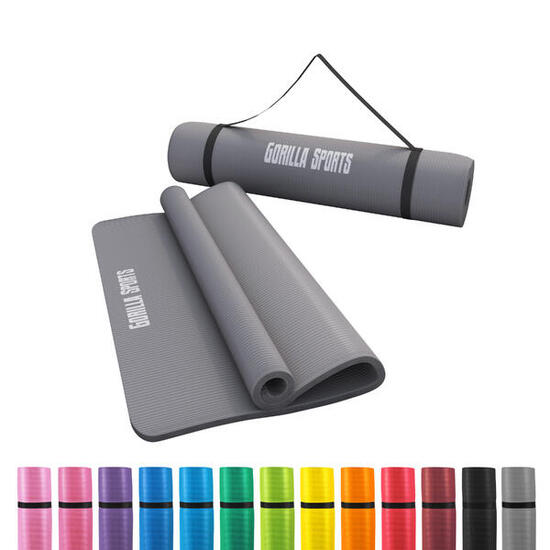 Yogamat Deluxe - 190 x 100 x 1,5 cm - Yoga Mat - grijs