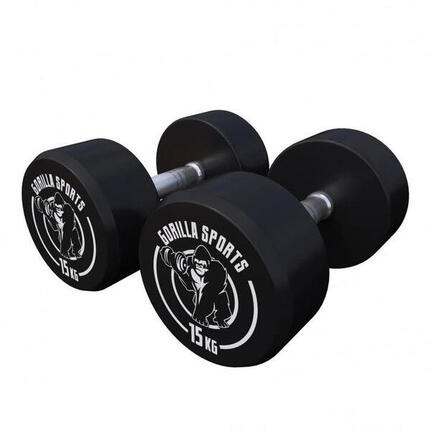 HALTÈRE MONOBLOC ROND | MUSCULATION | 2 X 15 KG