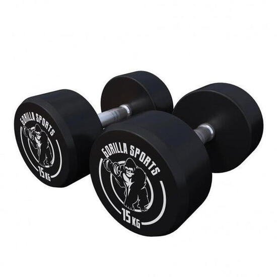 HALTÈRE MONOBLOC ROND | MUSCULATION | 2 X 15 KG