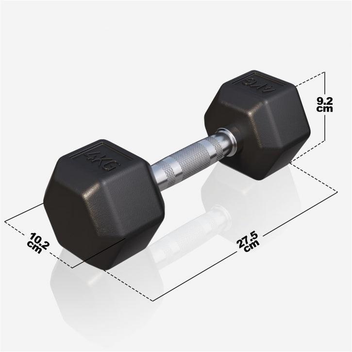 Gorilla Sports Šestihranná pogumovaná činka, 4 kg 3/7