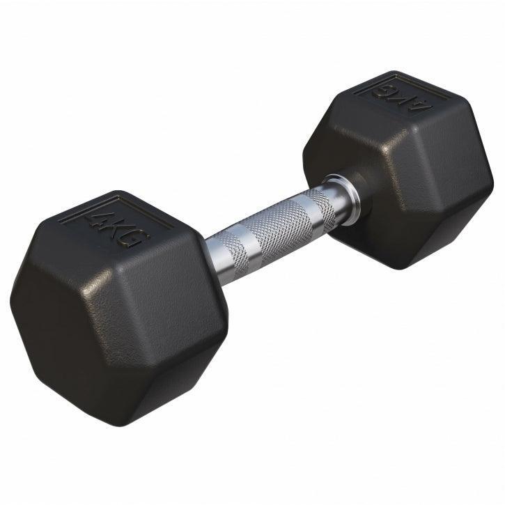 GORILLA SPORTS Šestihranná pogumovaná činka, 4 kg