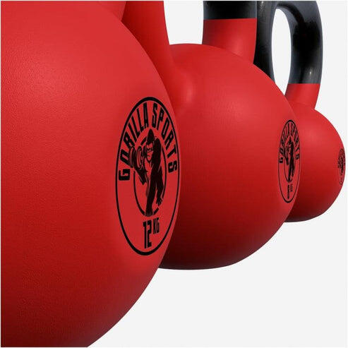Gorilla Sports Kettlebell set - 4 kg 8 kg 12 kg - Gietijzer - Rubber Coating - 5/7