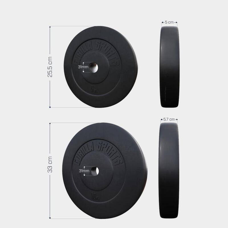 Set discuri de greutate 30KG - 2 x 5 - 2 x 10KG