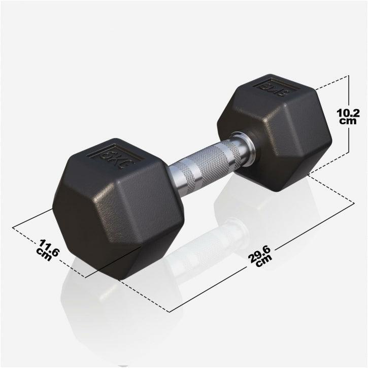 Gorilla Sports Šestihranná pogumovaná činka, 6 kg