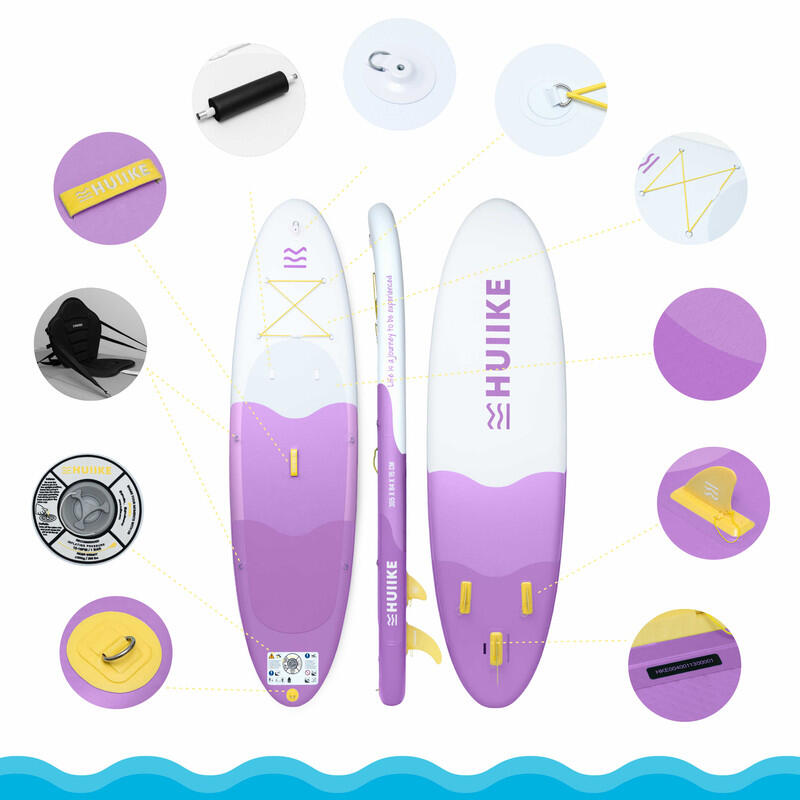 Refurbished - Stand Up Paddling Board mit Paddel und Finnen, HUIIKE, Lila 2/7