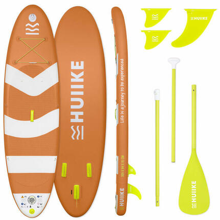 Reconditionné - Paddle Gonflable Adulte avec Pagaie et Ailerons, HUIIKE, Orange