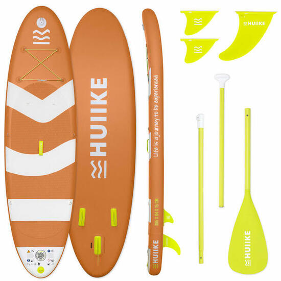 Reconditionné - Paddle Gonflable Adulte avec Pagaie et Ailerons, HUIIKE, Orange