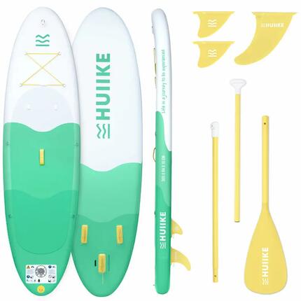 Tweedehands - Opblaasbaar Supboard met Peddel en Vinnen, HUIIKE, Groen