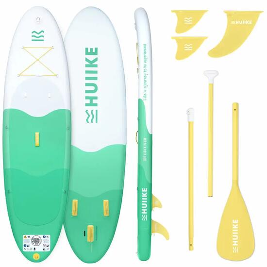 Tweedehands - Opblaasbaar Supboard met Peddel en Vinnen, HUIIKE, Groen