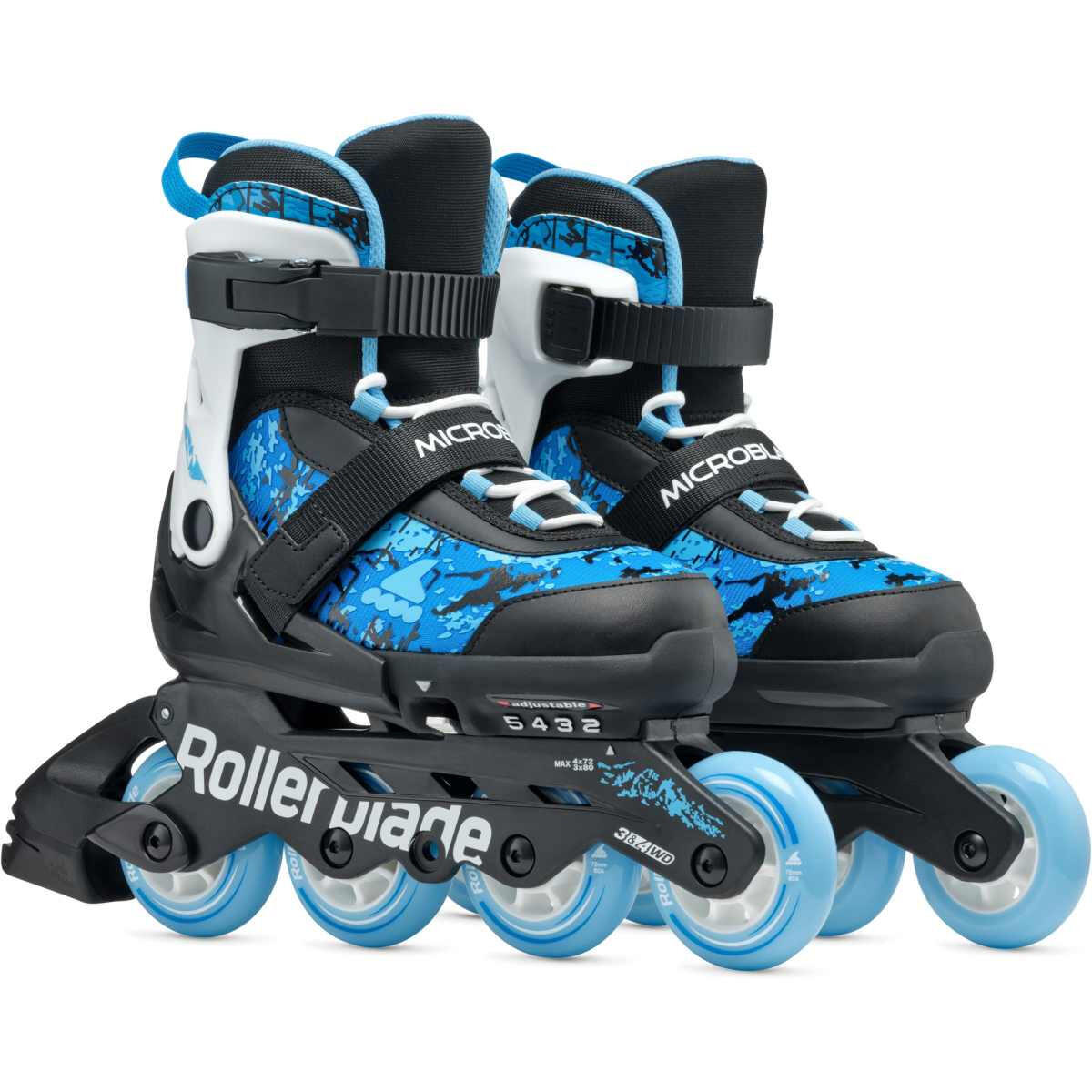 ROLLERBLADE Roller Fitness Enfant Microblade SL Noir Bleu Ciel 4/7