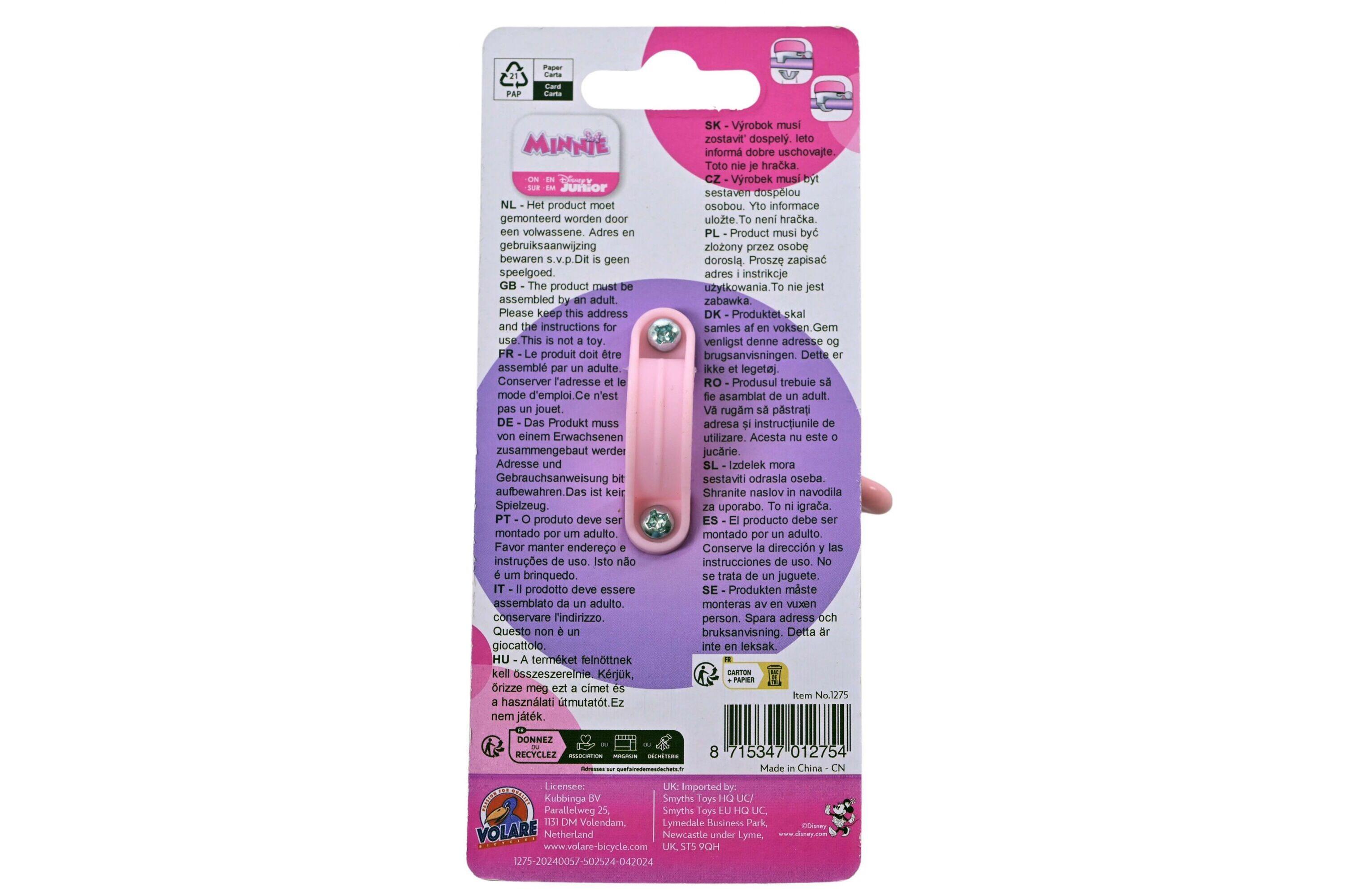 Disney Minnie Bow-Tique campanello bici rosa in metallo. 4/4