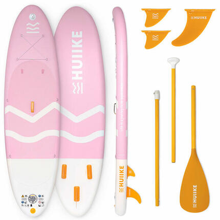 Reconditionné - Paddle Gonflable Adulte avec Pagaie et Ailerons, HUIIKE, Rosa