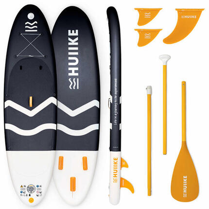 Reconditionné - Paddle Gonflable Adulte avec Pagaie et Ailerons, HUIIKE, Noir