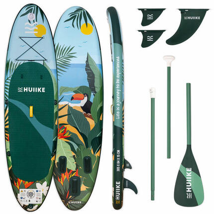 Reconditionné - Paddle Gonflable Adulte avec Pagaie et Ailerons, HUIIKE, Vert