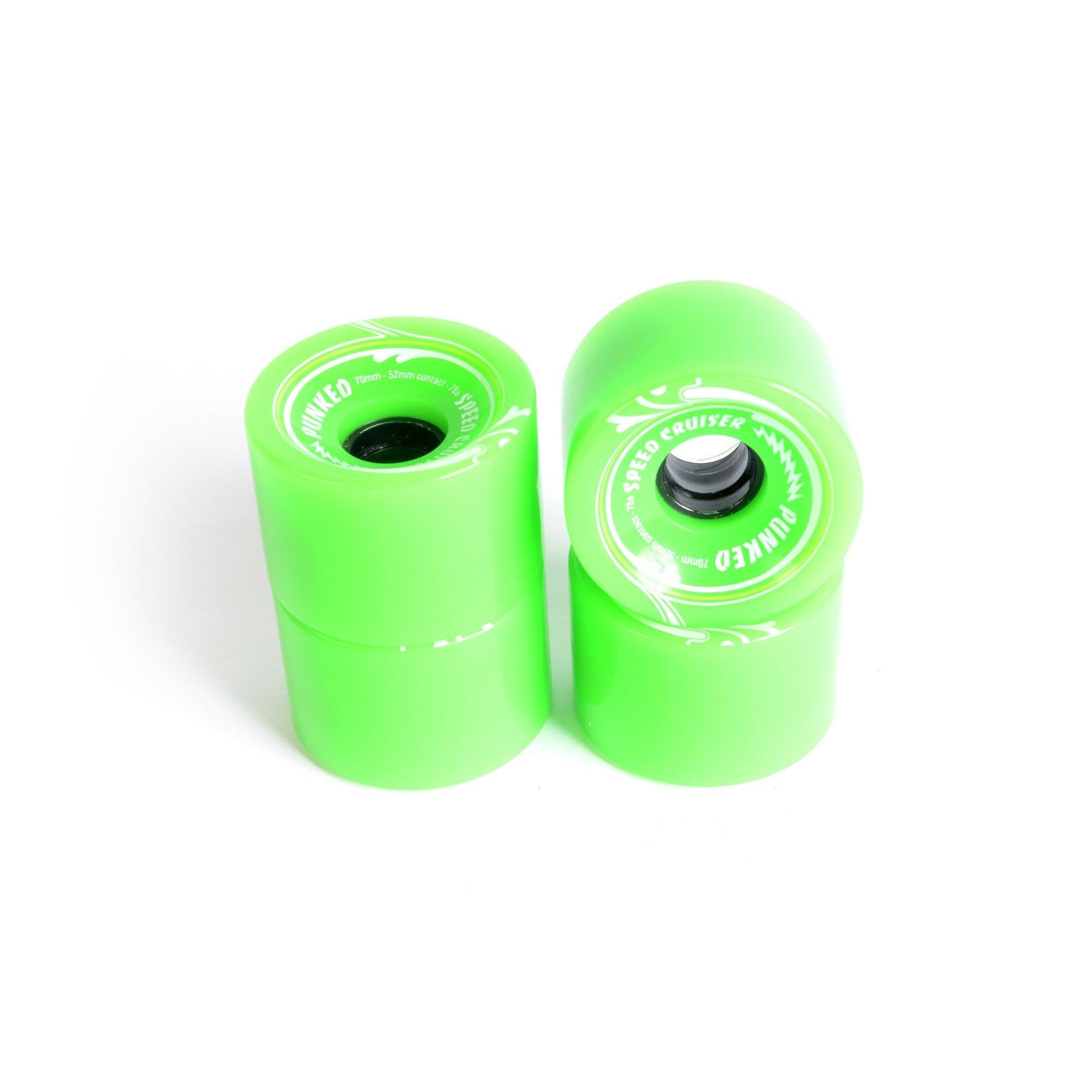 Ruedas de patineta - YOCAHER 70x52mm 78a - Neon Green 2/2