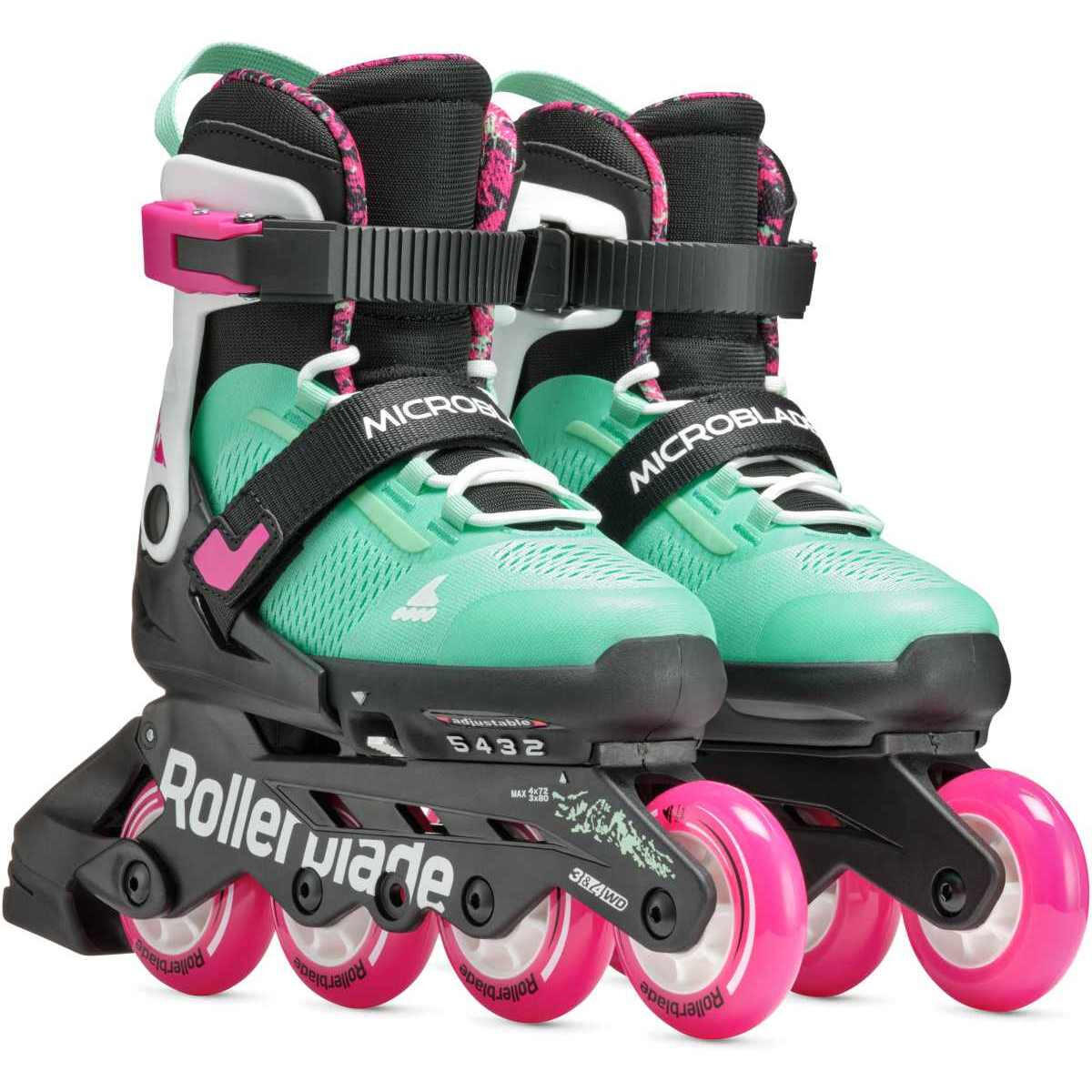 ROLLERBLADE Roller Fitness Enfant Microblade XT Noir Vert de Mer 4/7
