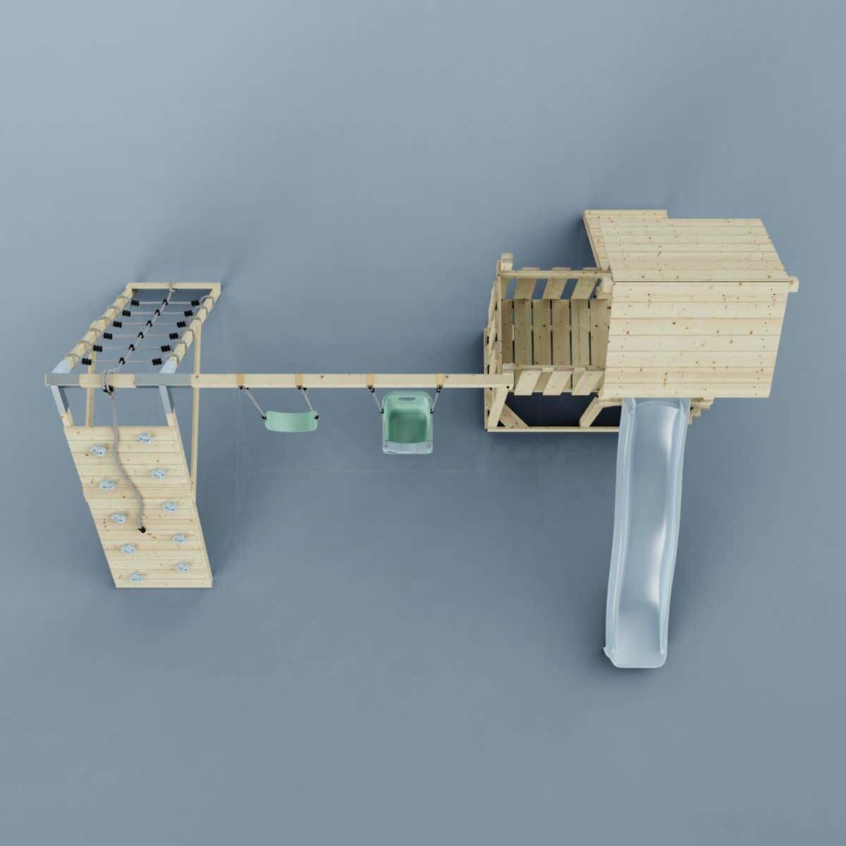 Spielturm Roskilde mit Babyschaukel in Eisblau - 357 × 451 × 274 cm 2/6