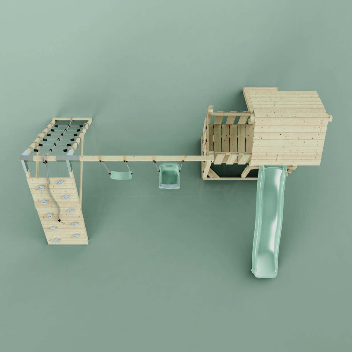 Spielturm Roskilde mit Babyschaukel in Mintgrün - 357 × 451 × 274 cm 2/6