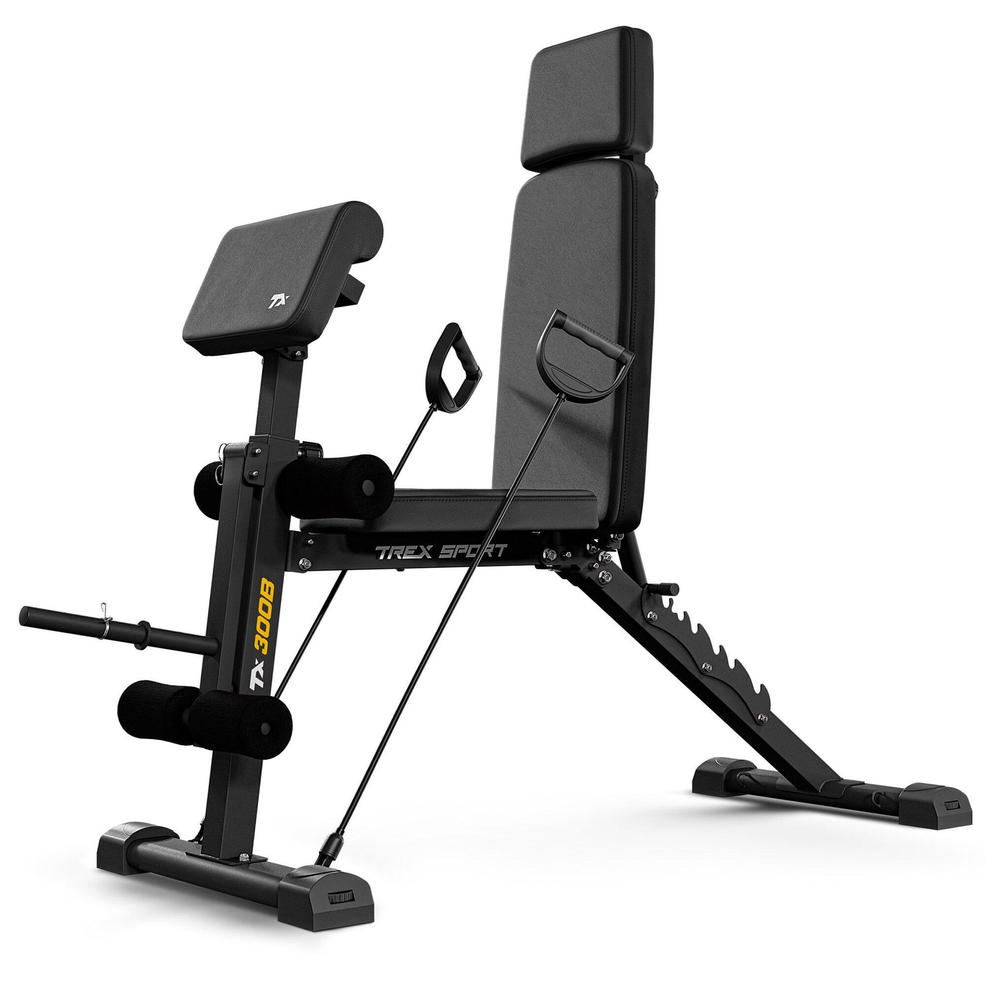 Banc Trex Sport TX-300B avec curl, presse jambes et élastiques 6/7
