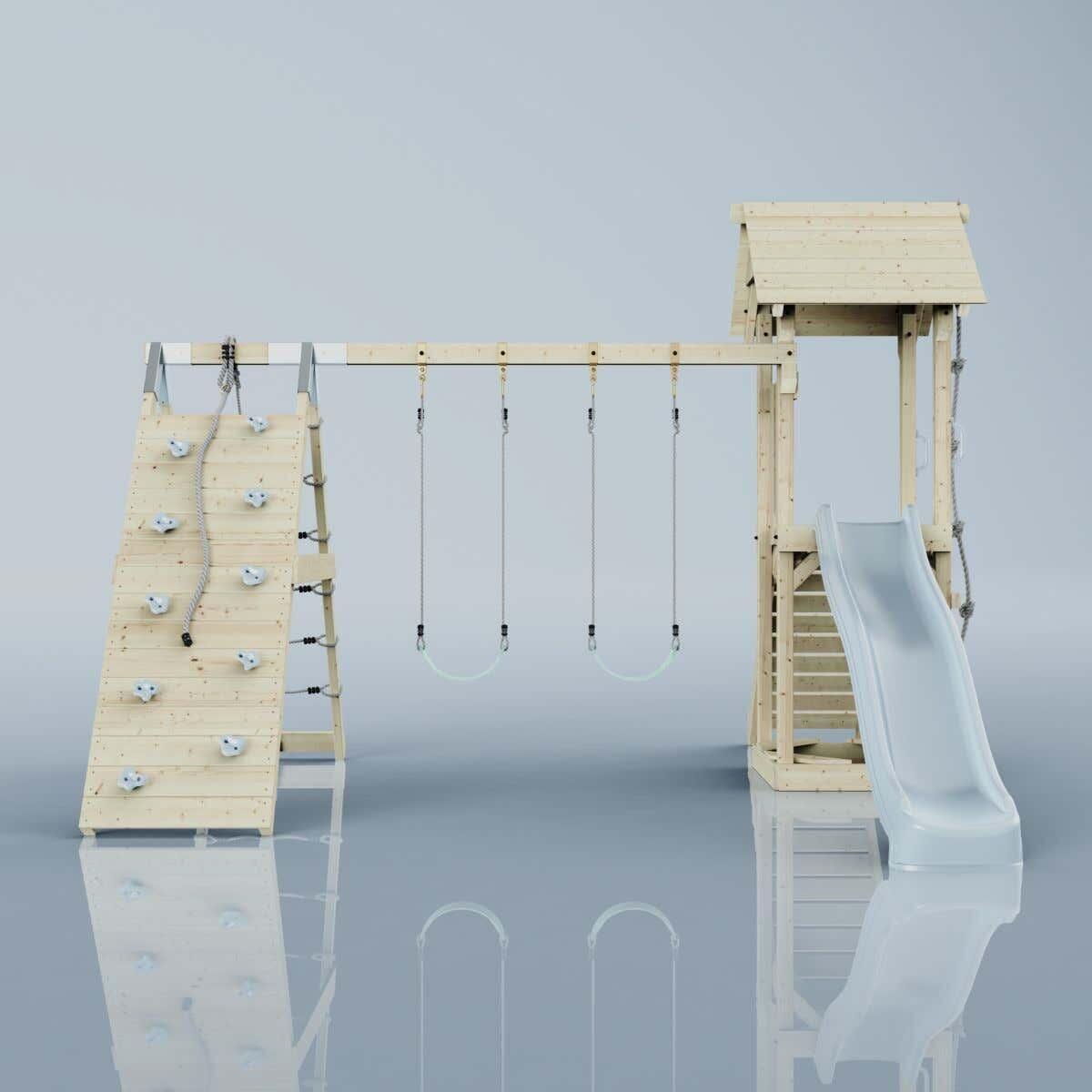 Spielturm Kiruna mit Kinderschaukel in Eisblau - 357 × 380 × 274 cm 6/6