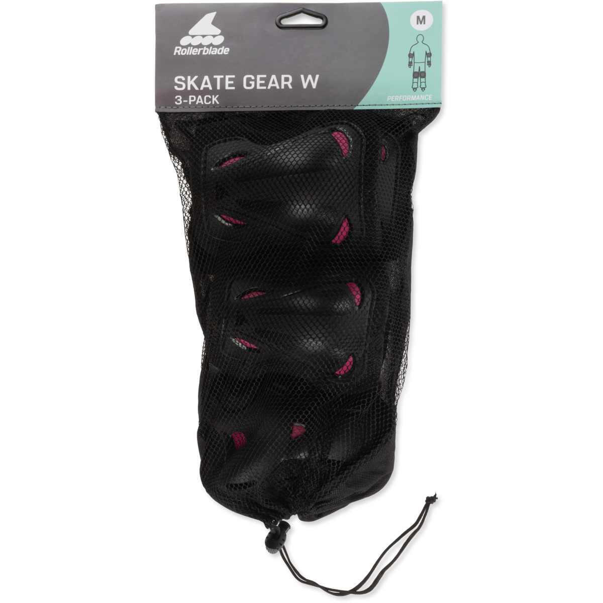 ROLLERBLADE Pack 3 protections SKATE GEAR W Noir/Framboise- Taille L 5/7