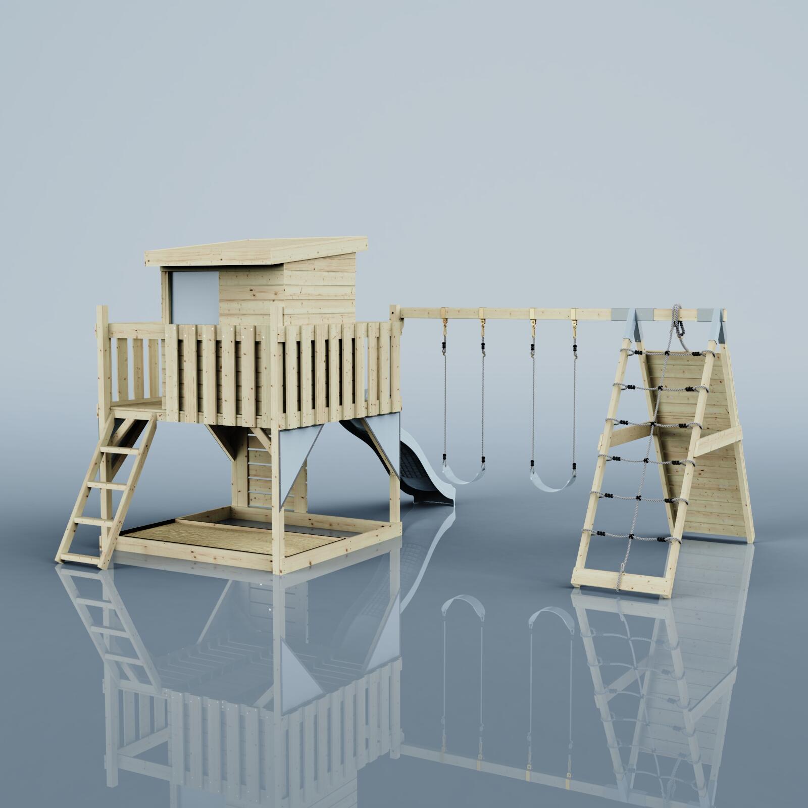 Spielturm Frida mit Kinderschaukel in Eisblau - 414 × 468 × 261 cm 4/6