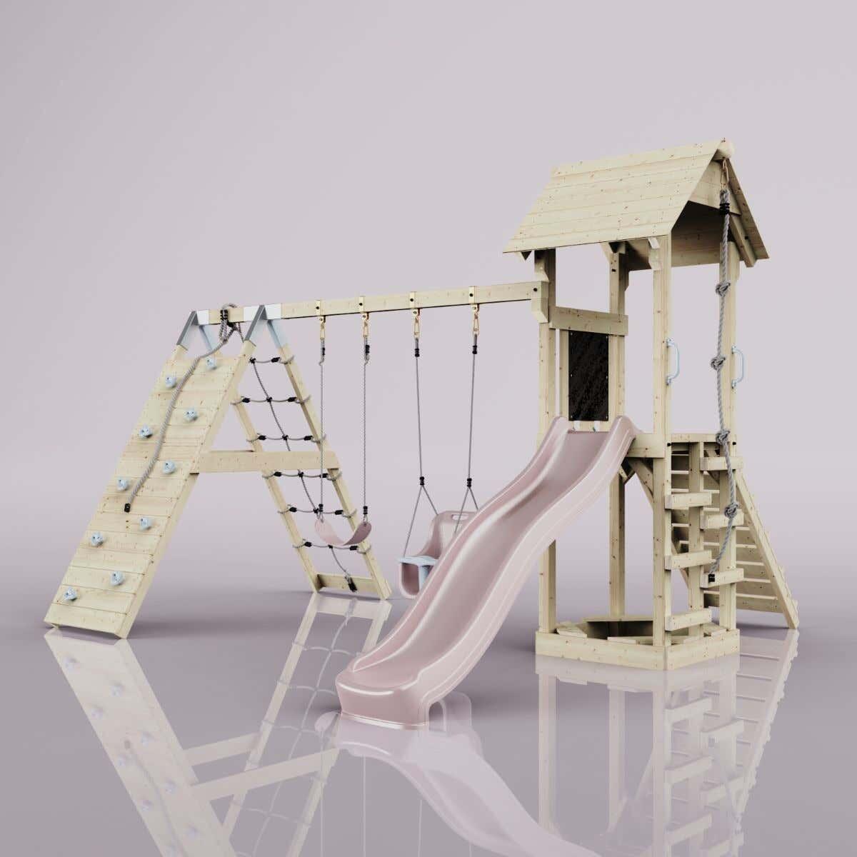 Spielturm Kiruna mit Babyschaukel in Altrosa - 357 × 380 × 274 cm 2/6