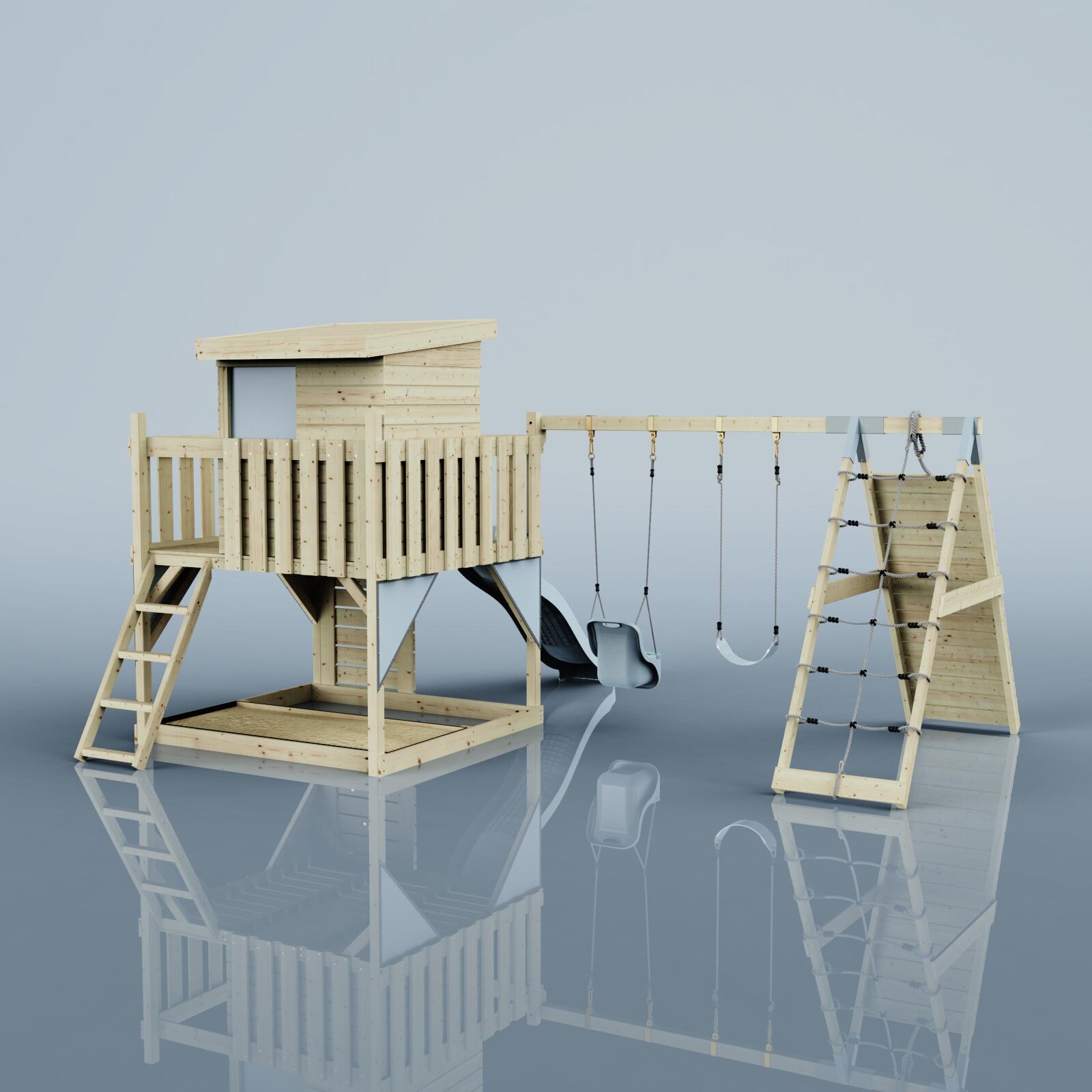 Spielturm Frida mit Babyschaukel in Eisblau - 414 × 468 × 261 cm 4/6