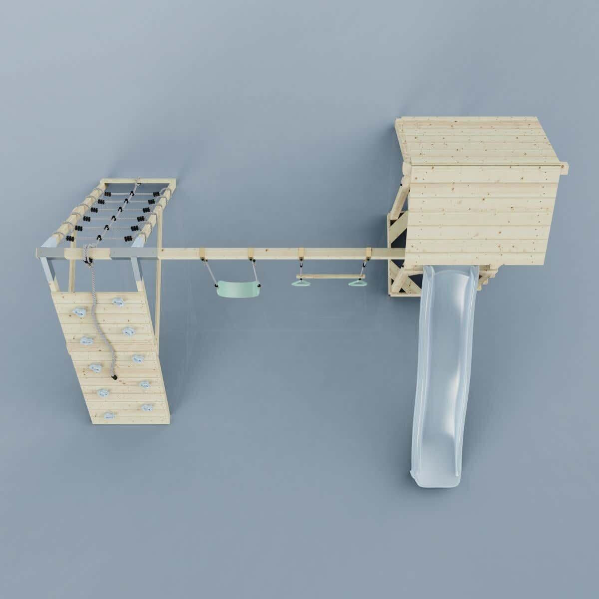 Spielturm Kiruna mit Trapezstange in Eisblau - 357 × 380 × 274 cm 2/6