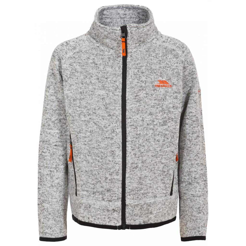 Childrens Boys Mario Full Zip Fleece Jacket (Grey Marl)