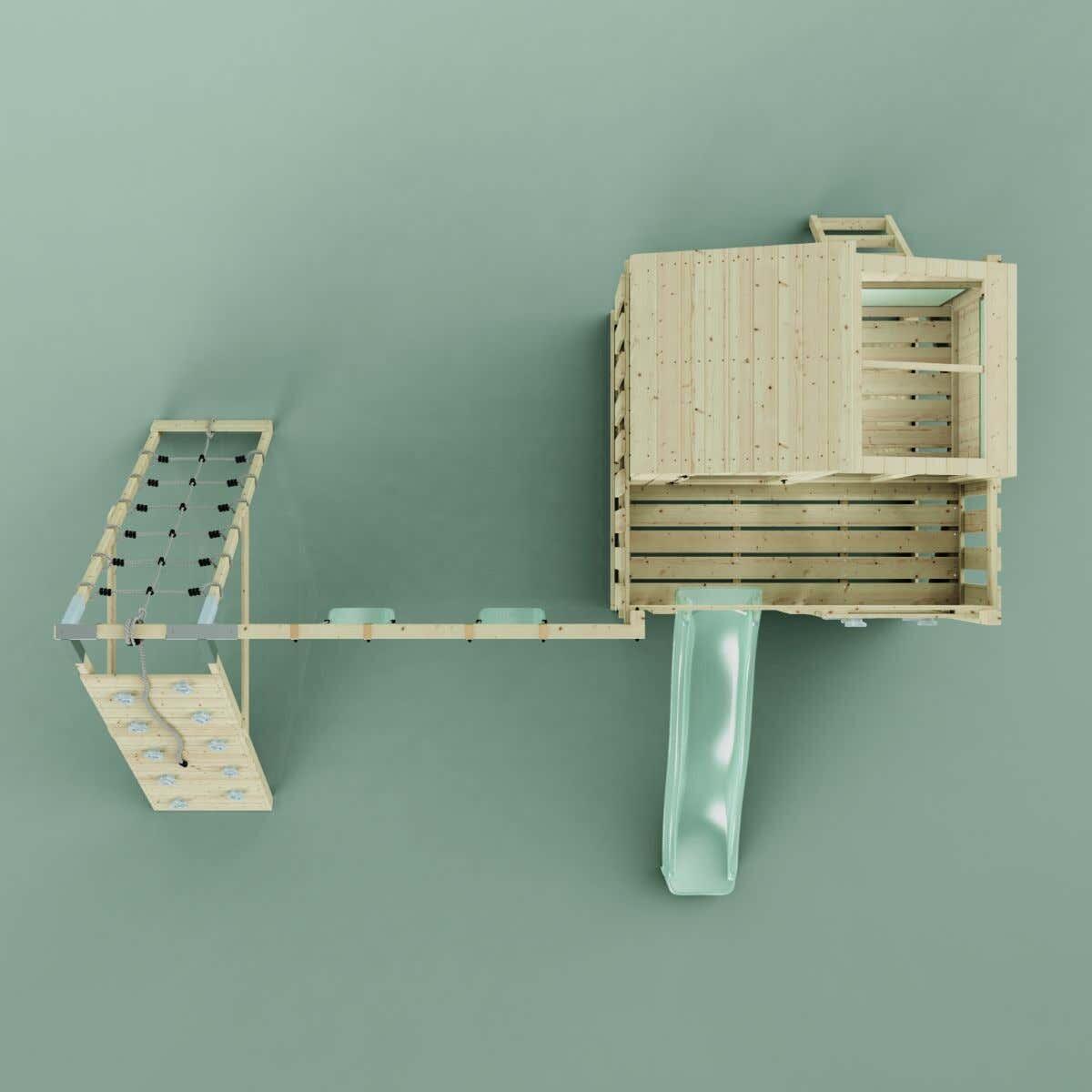 Spielturm Finn mit Kinderschaukel in Mintgrün - 415 × 472 × 292 cm 5/6