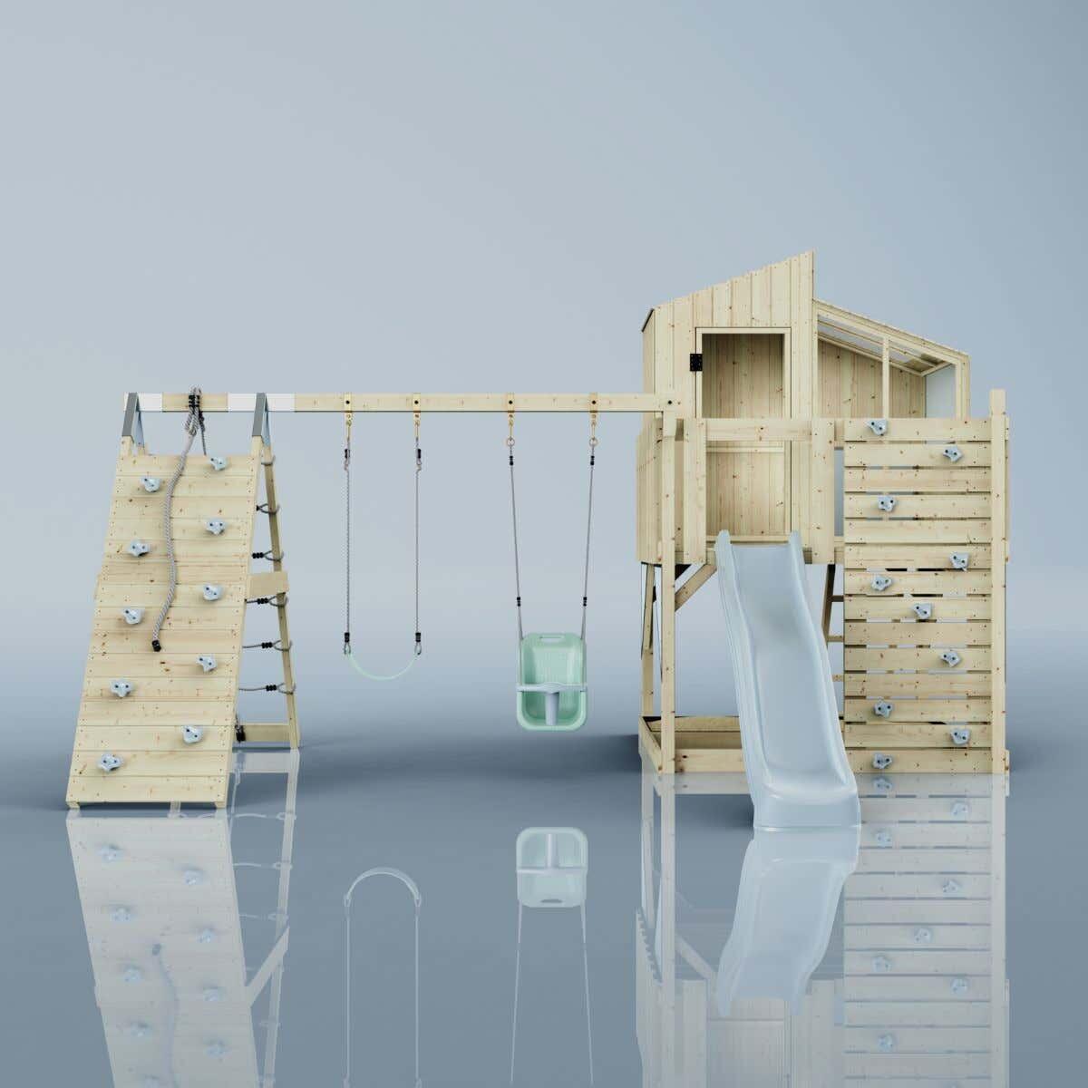 Spielturm Finn mit Babyschaukel in Eisblau - 415 × 472 × 292 cm 2/6