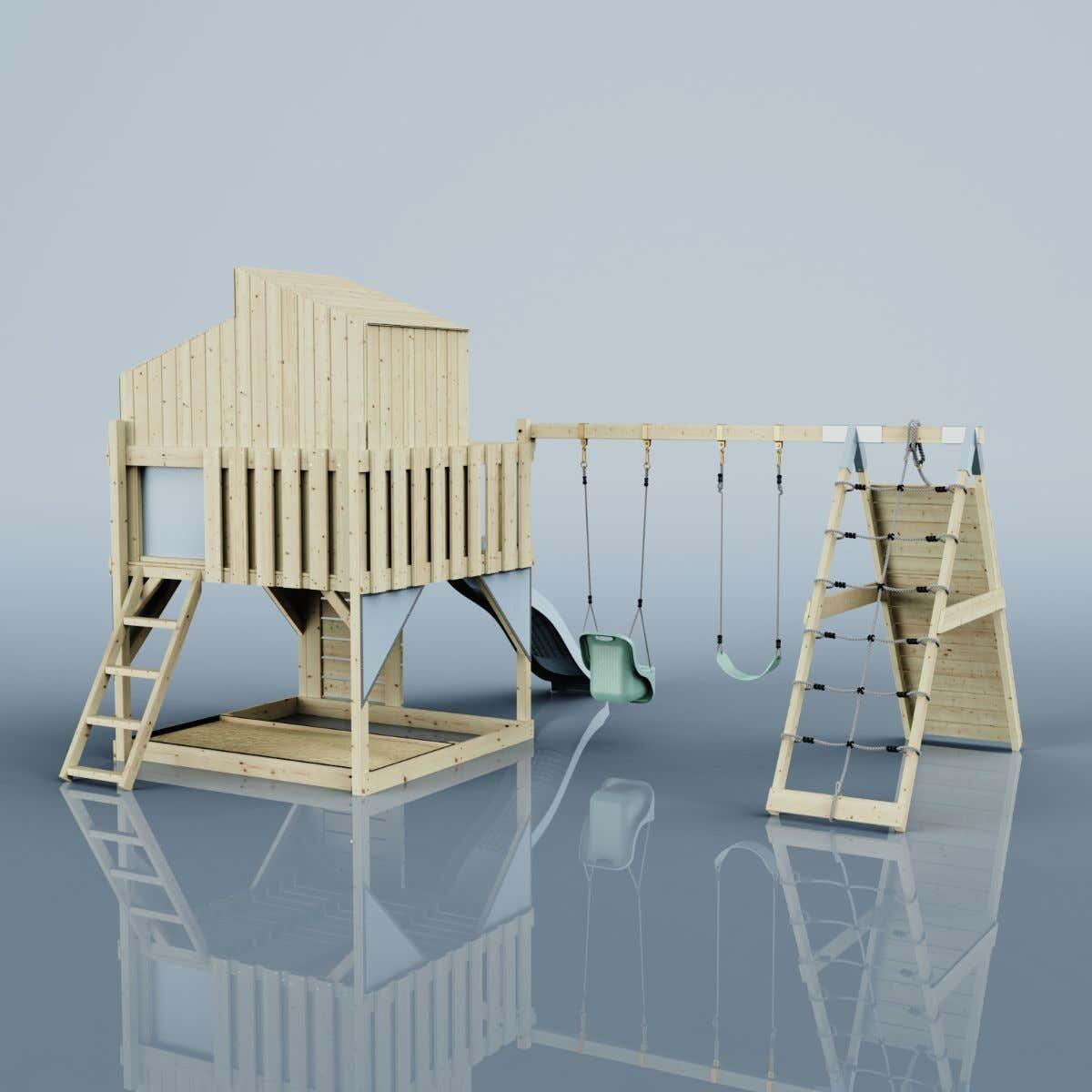 Spielturm Finn mit Babyschaukel in Eisblau - 415 × 472 × 292 cm 4/6