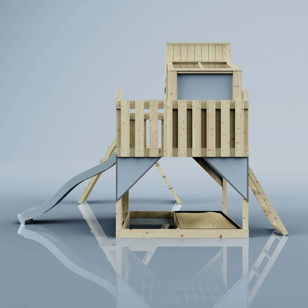 Spielturm Finn mit Kinderschaukel in Eisblau - 415 × 472 × 292 cm 3/6
