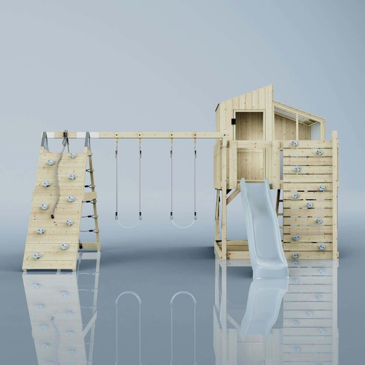 Spielturm Finn mit Kinderschaukel in Eisblau - 415 × 472 × 292 cm 2/6