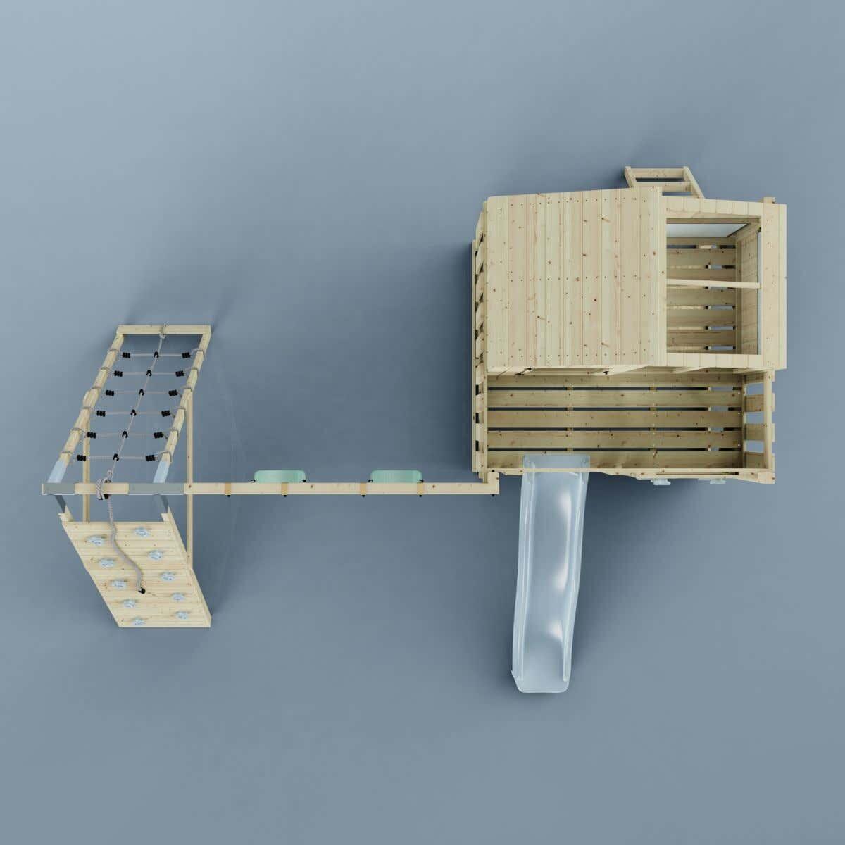 Spielturm Finn mit Kinderschaukel in Eisblau - 415 × 472 × 292 cm 5/6