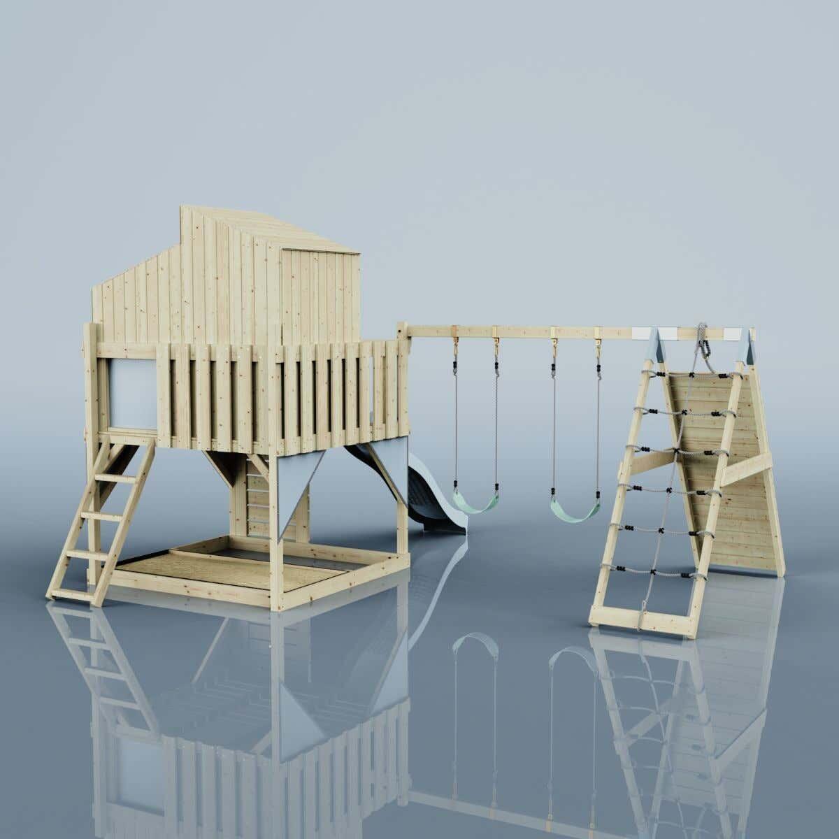Spielturm Finn mit Kinderschaukel in Eisblau - 415 × 472 × 292 cm 4/6